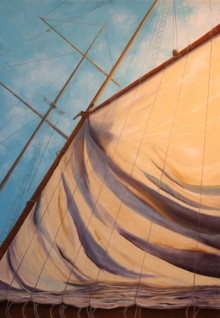 Raising Sail in New York Harbor-SOLD